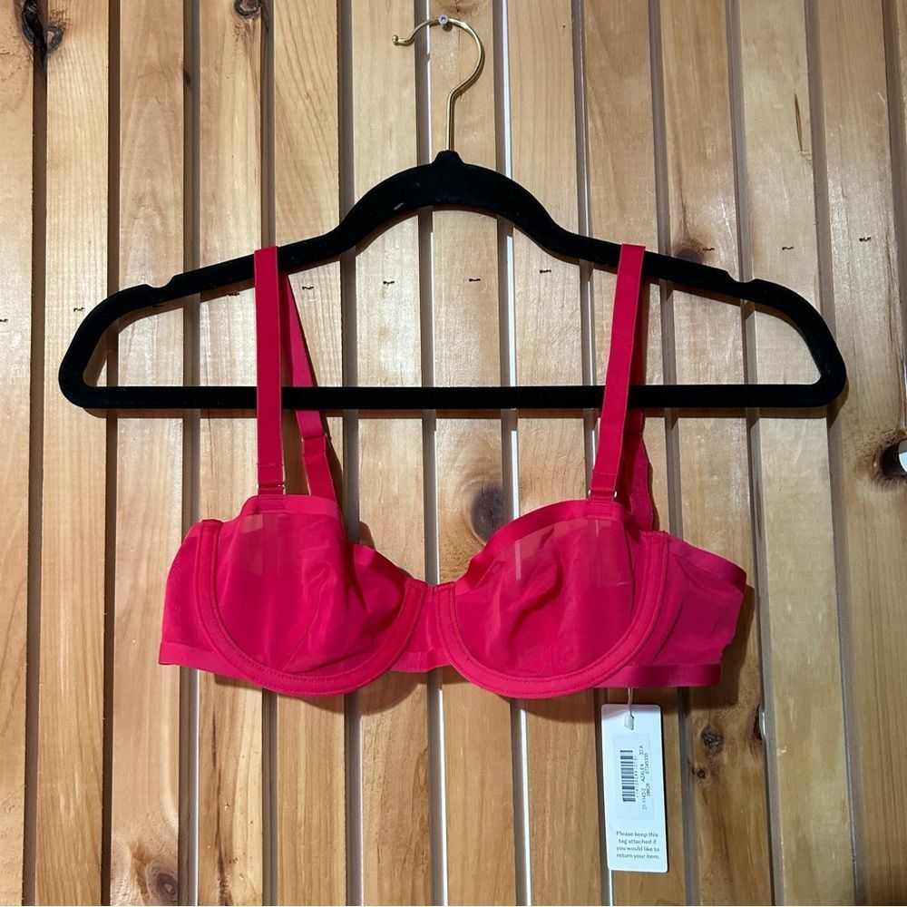 CUUP The Balconette Mesh Bra Azalea Pink Size 32A NWT